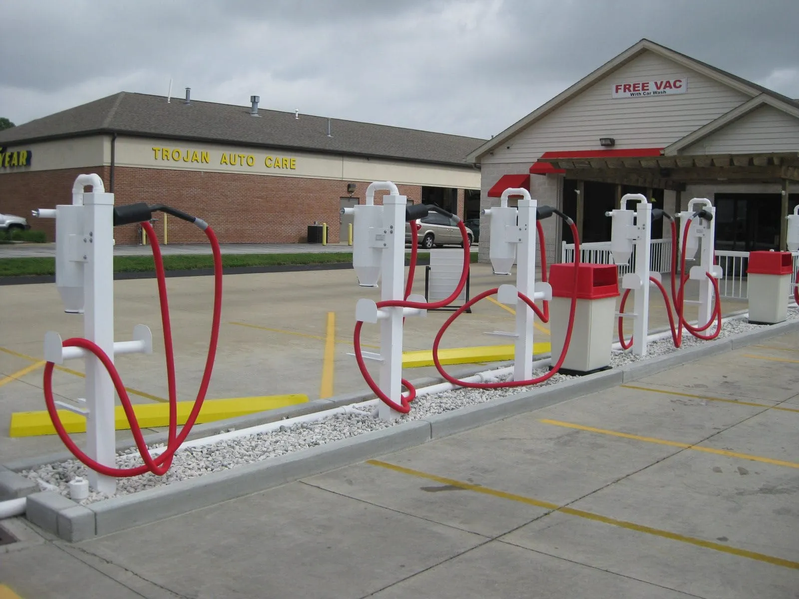 Eurovac vacuum stanchions at a car wash